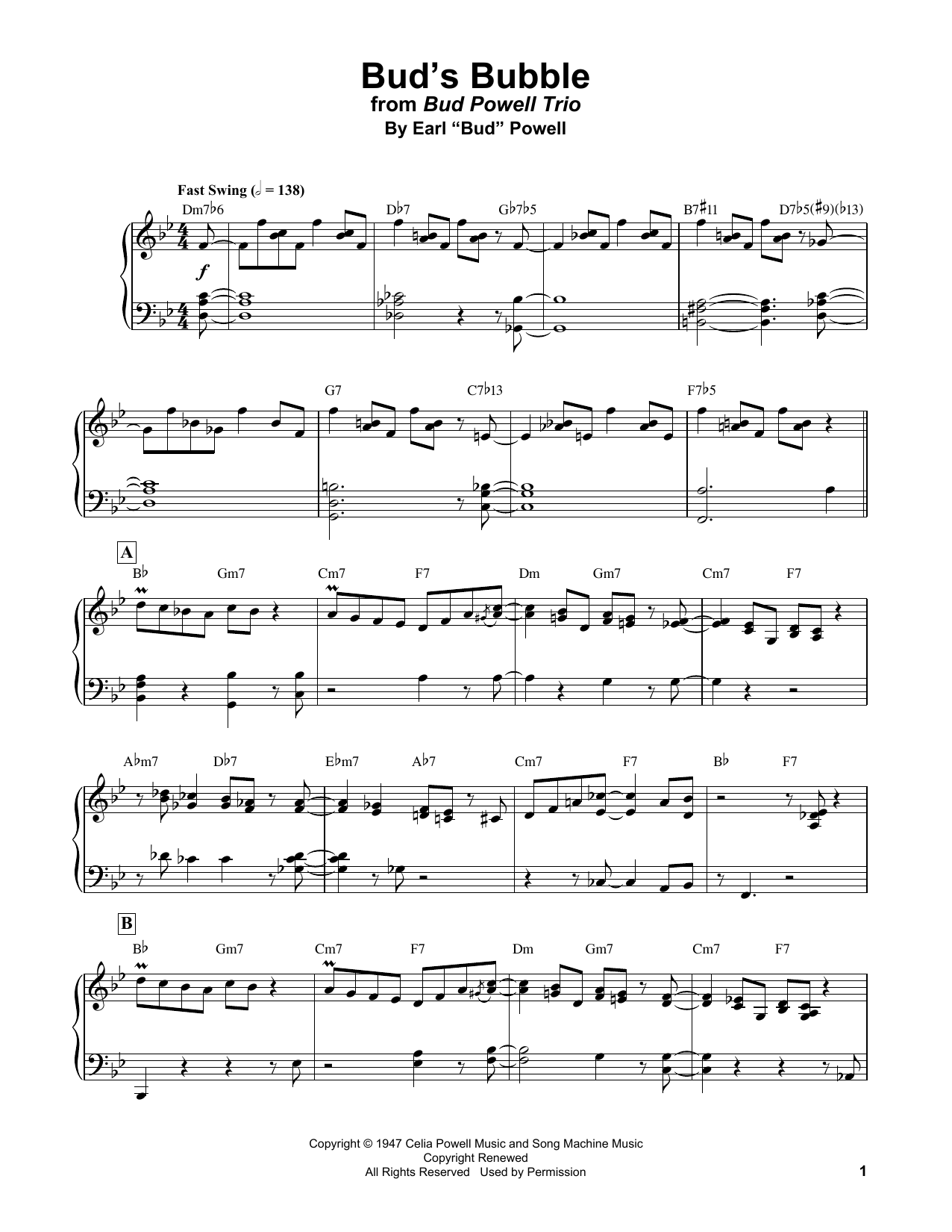 Bud's Bubble (Piano Transcription) von Bud Powell