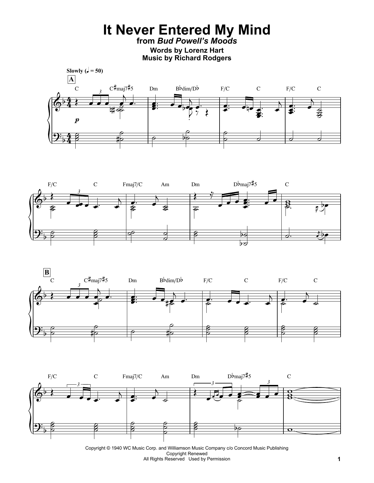 It Never Entered My Mind (Piano Transcription) von Bud Powell
