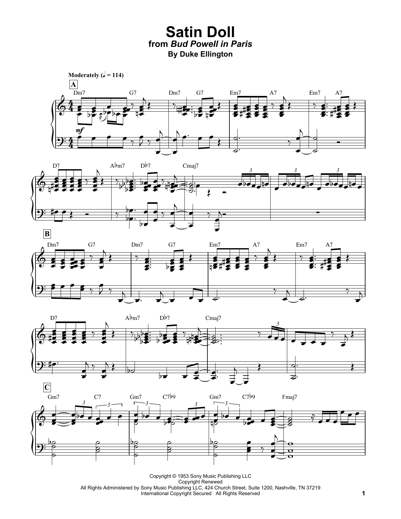 Satin Doll (Piano Transcription) von Bud Powell