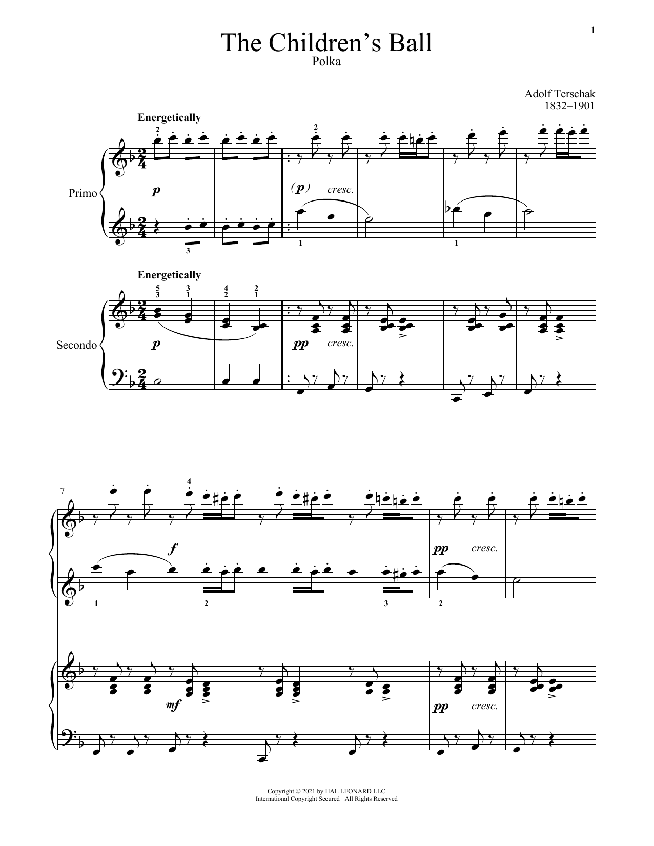 The Children's Ball (Polka) (Piano Duet) von Adolf Terschak