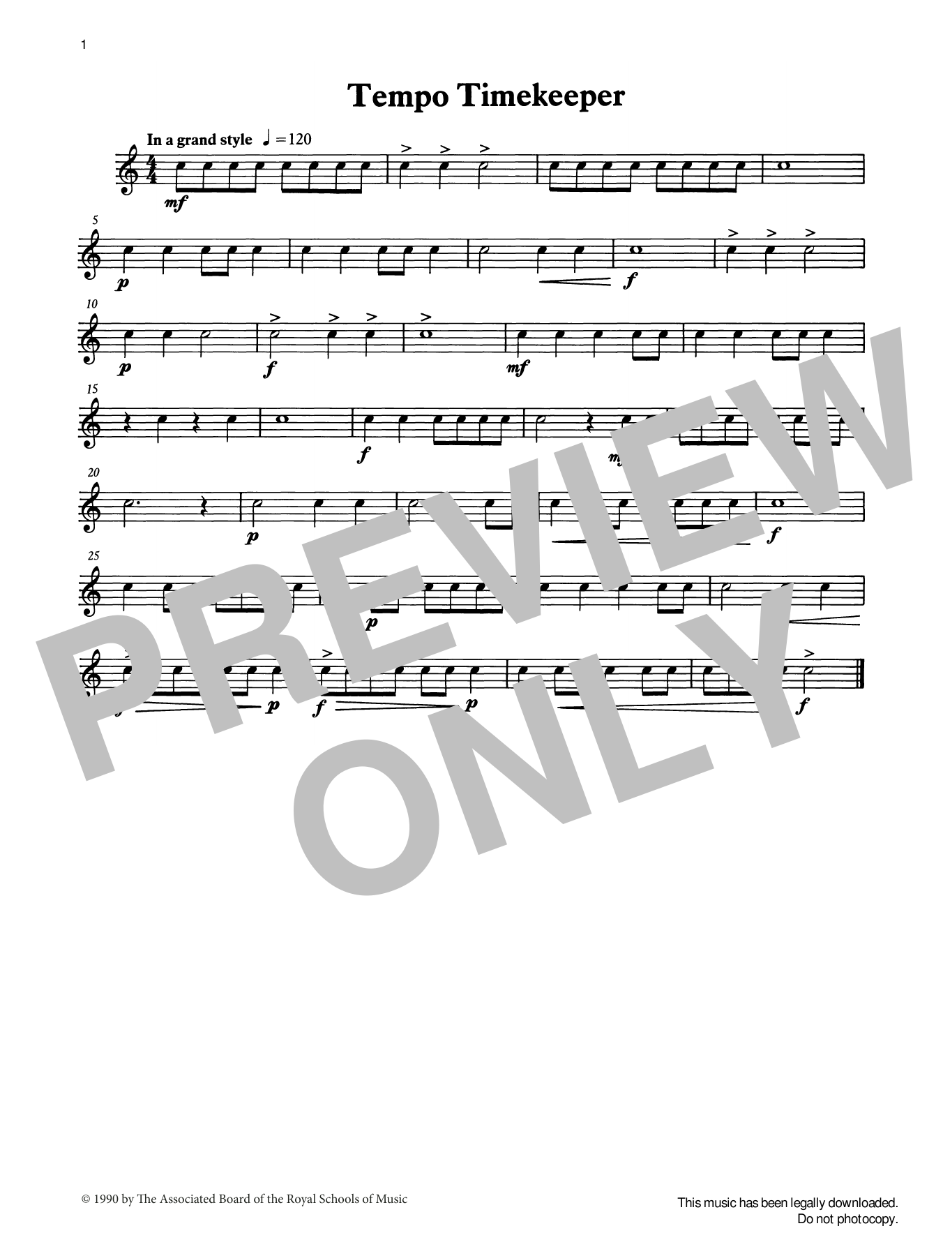 Tempo Timekeeper from Graded Music for Snare Drum, Book I (Percussion Solo) von Ian Wright and Kevin Hathaway