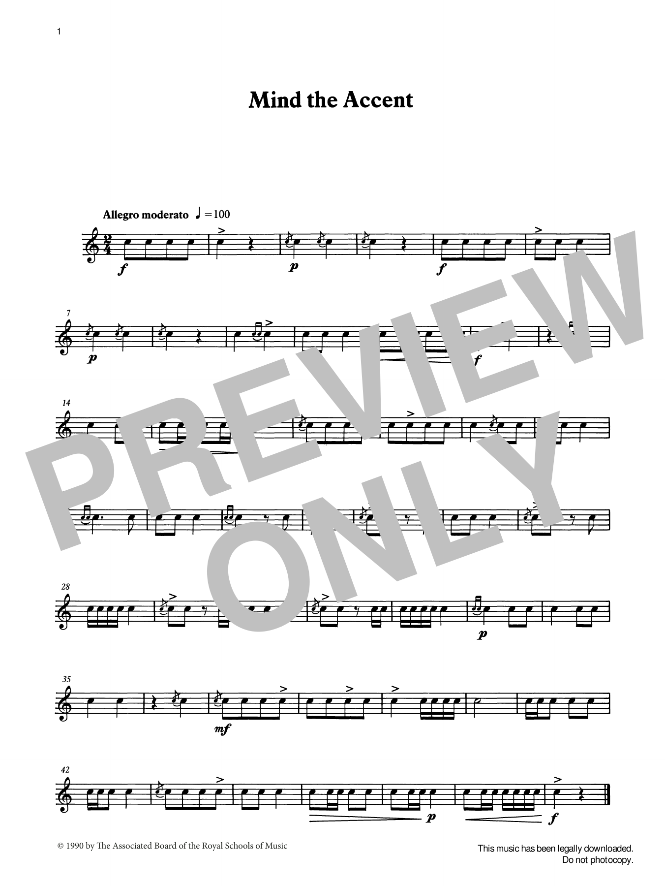 Mind the Accent from Graded Music for Snare Drum, Book I (Percussion Solo) von Ian Wright and Kevin Hathaway