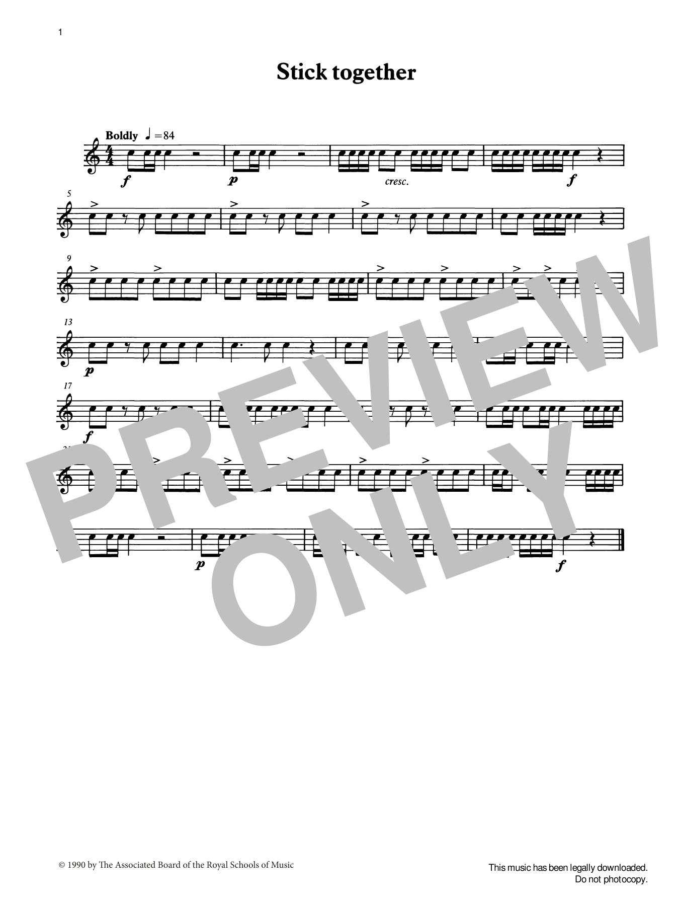 Stick Together from Graded Music for Snare Drum, Book I (Percussion Solo) von Ian Wright and Kevin Hathaway