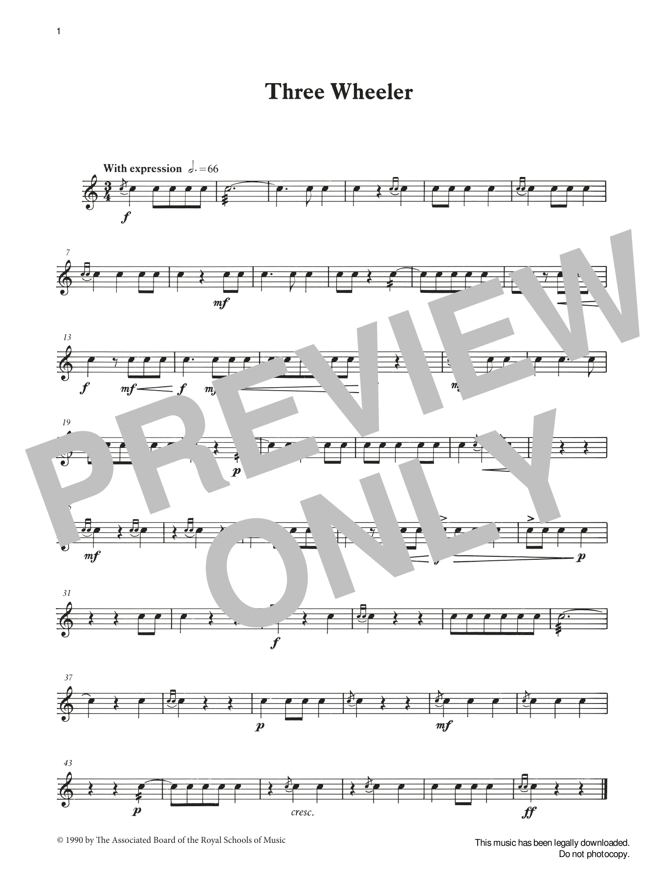 Three Wheeler from Graded Music for Snare Drum, Book II (Percussion Solo) von Ian Wright and Kevin Hathaway