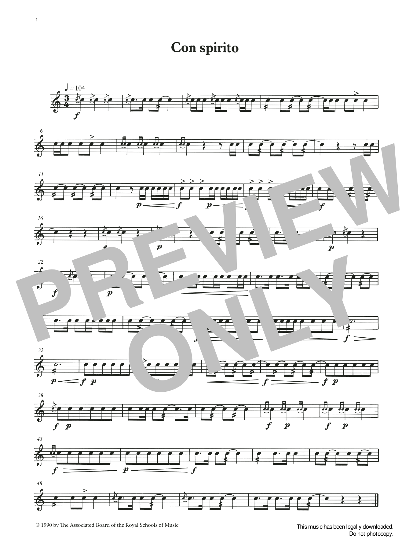 Con spirito from Graded Music for Snare Drum, Book II (Percussion Solo) von Ian Wright and Kevin Hathaway