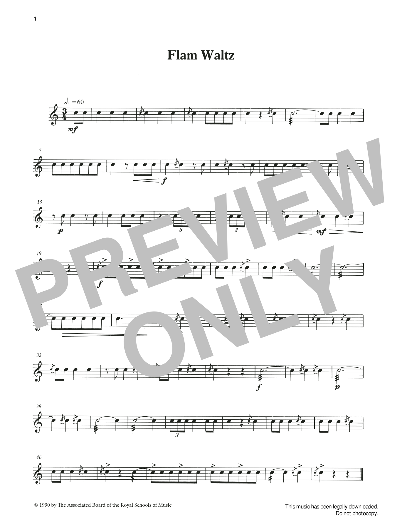 Flam Waltz from Graded Music for Snare Drum, Book II (Percussion Solo) von Ian Wright and Kevin Hathaway