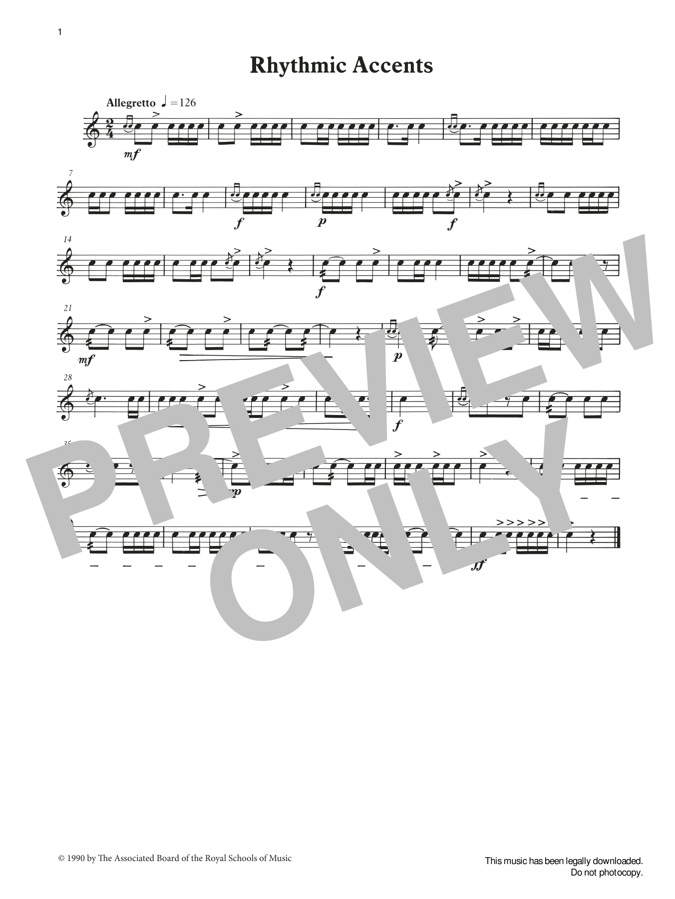 Rhythmic Accents from Graded Music for Snare Drum, Book II (Percussion Solo) von Ian Wright and Kevin Hathaway