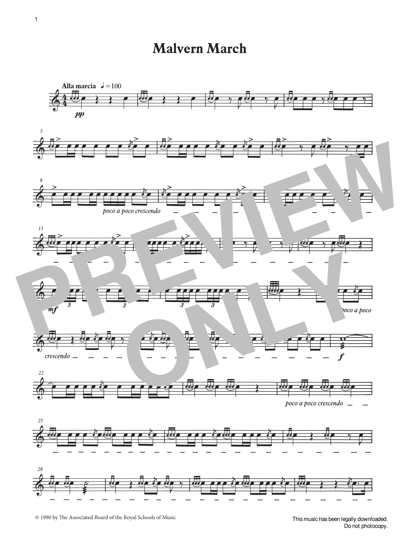 Malvern March from Graded Music for Snare Drum, Book III (Percussion Solo) von Ian Wright and Kevin Hathaway