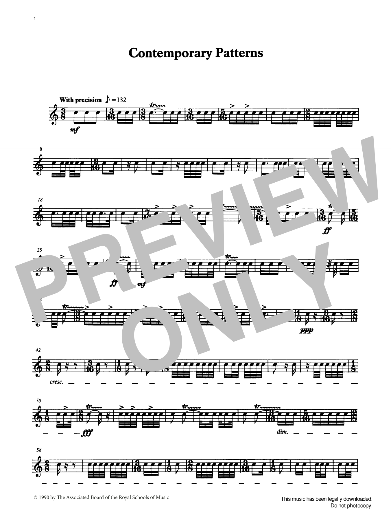 Contemporary Patterns from Graded Music for Snare Drum, Book IV (Percussion Solo) von Ian Wright and Kevin Hathaway