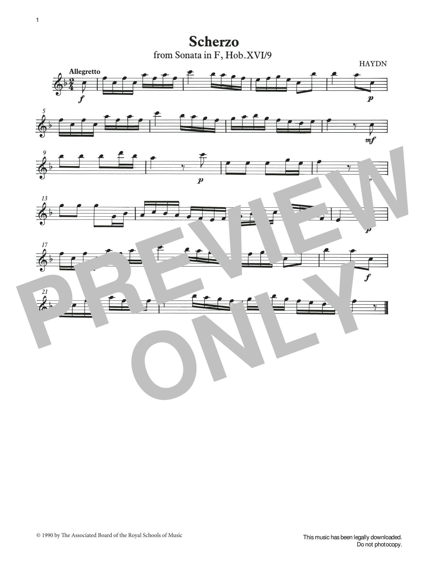 Scherzo (score & part) from Graded Music for Tuned Percussion, Book I (Percussion Solo) von Joseph Haydn
