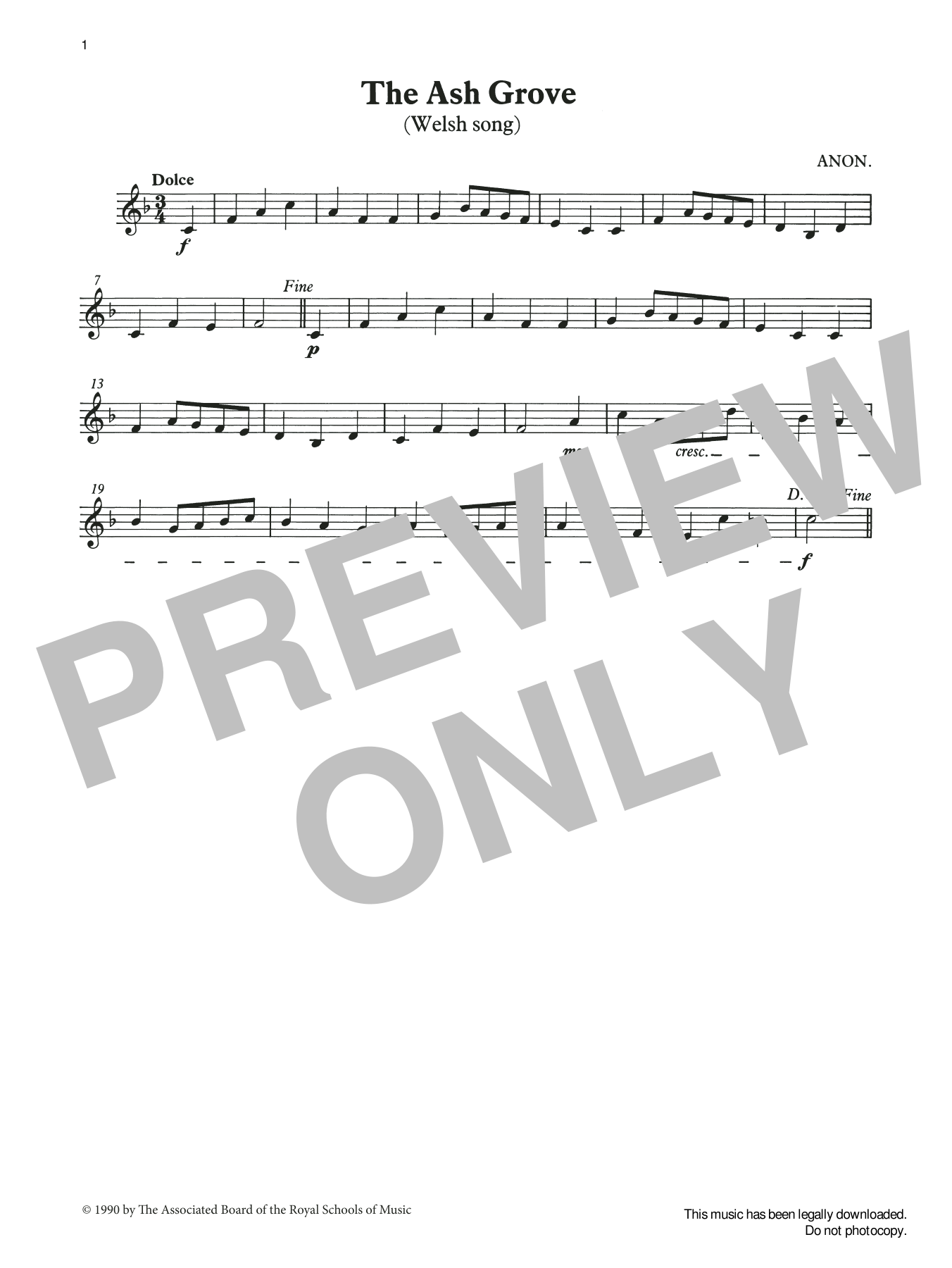 The Ash Grove from Graded Music for Tuned Percussion, Book I (Percussion Solo) von Trad. Welsh