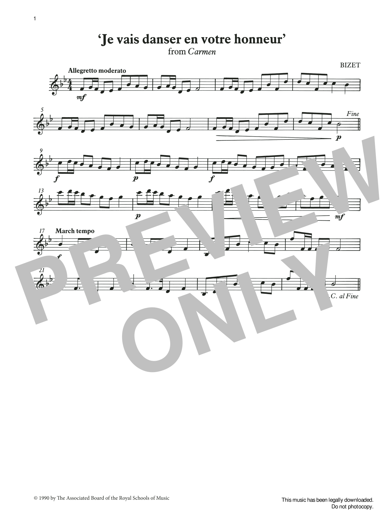 Je vais danser en votre honneur from Graded Music for Tuned Percussion, Book I (Percussion Solo) von Georges Bizet