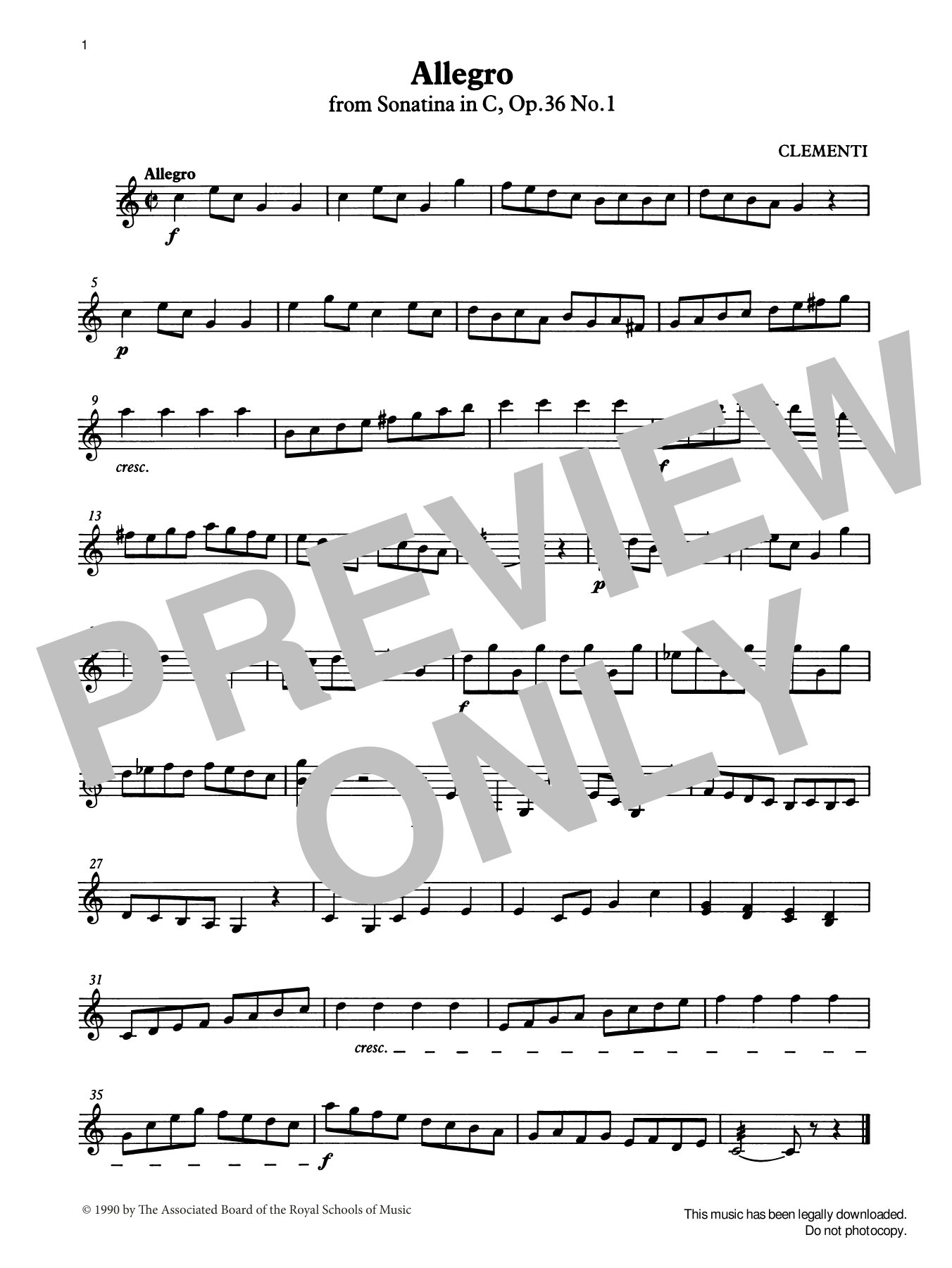 Allegro from Graded Music for Tuned Percussion, Book II (Percussion Solo) von Muzio Clementi