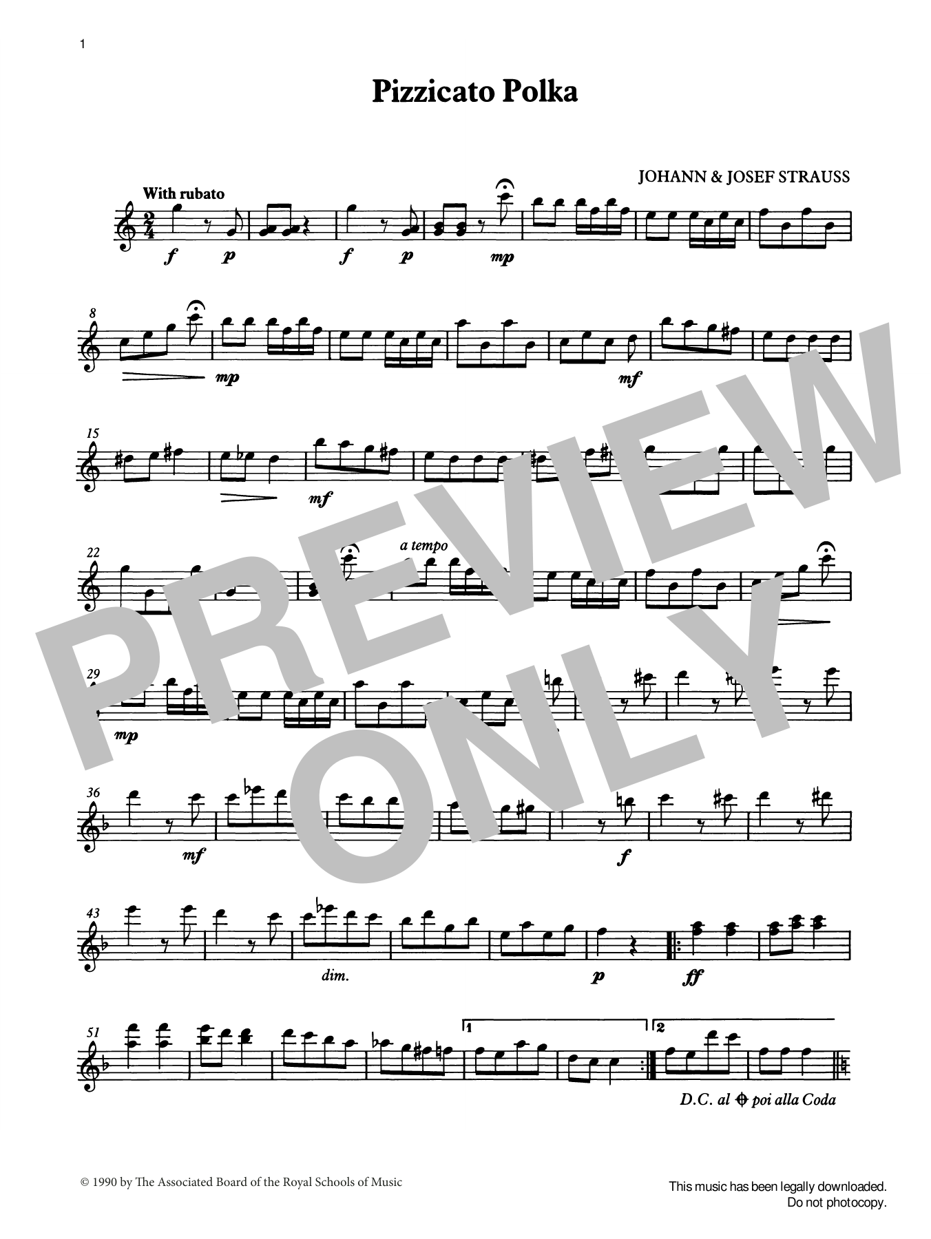 Pizzicato Polka (score & part) from Graded Music for Tuned Percussion, Book II (Percussion Solo) von Johann Strauss II