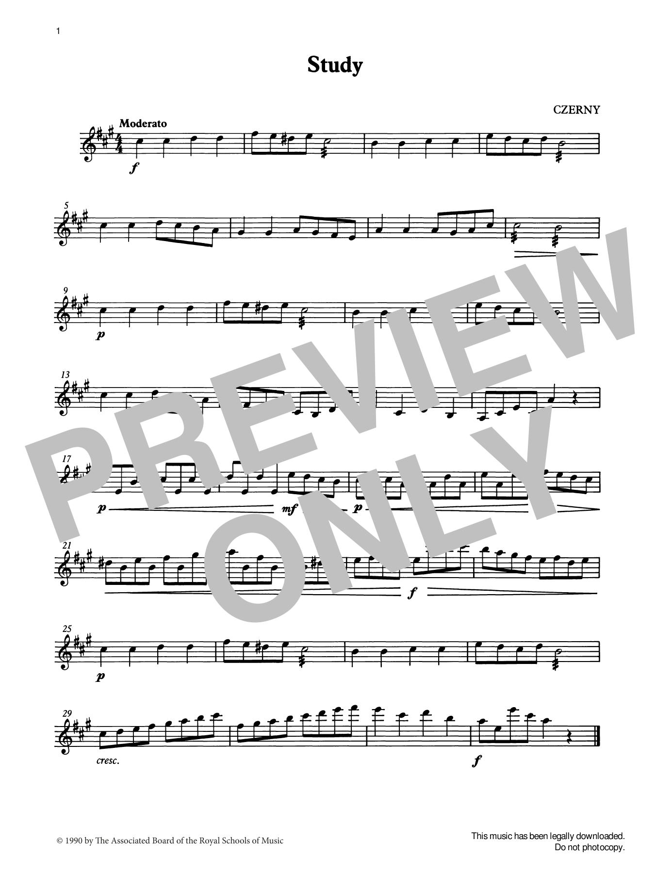 Study from Graded Music for Tuned Percussion, Book II (Percussion Solo) von Carl Czerny