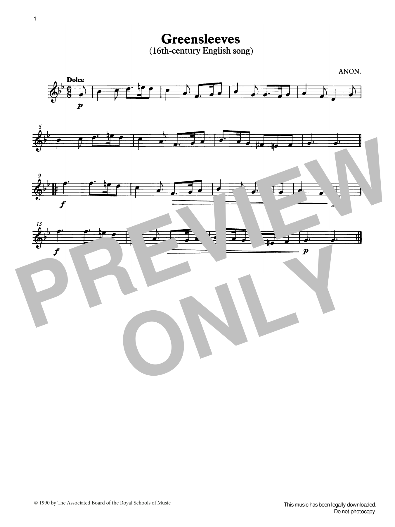 Greensleeves from Graded Music for Tuned Percussion, Book II (Percussion Solo) von Trad. English