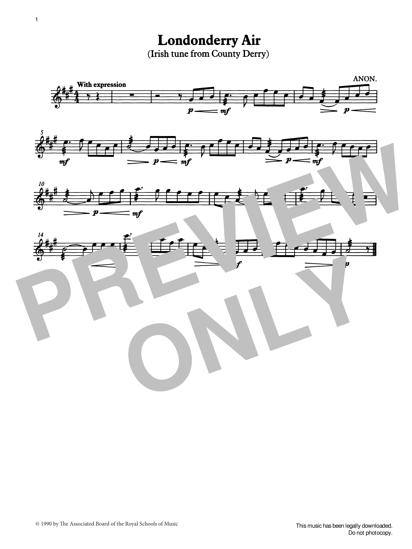 Londonderry Air (score & part) from Graded Music for Tuned Percussion, Book II (Percussion Solo) von Trad. Irish