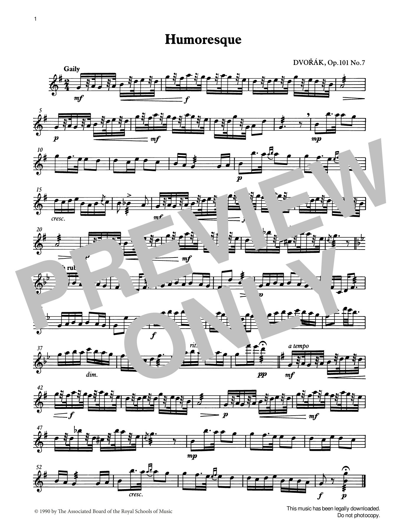 Humoresque (score & part) from Graded Music for Tuned Percussion, Book III (Percussion Solo) von Antonin Dvorak