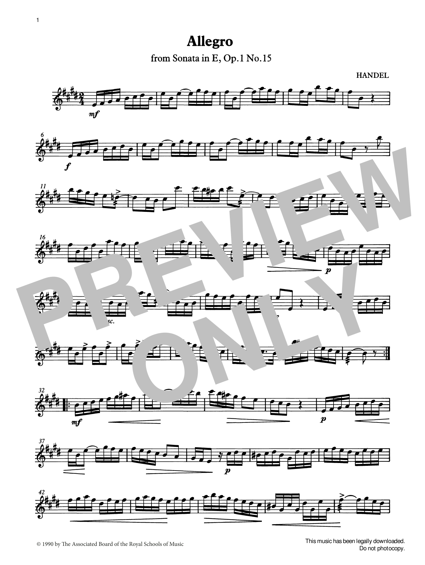 Allegro (Handel) from Graded Music for Tuned Percussion, Book IV (Percussion Solo) von G. F. Handel