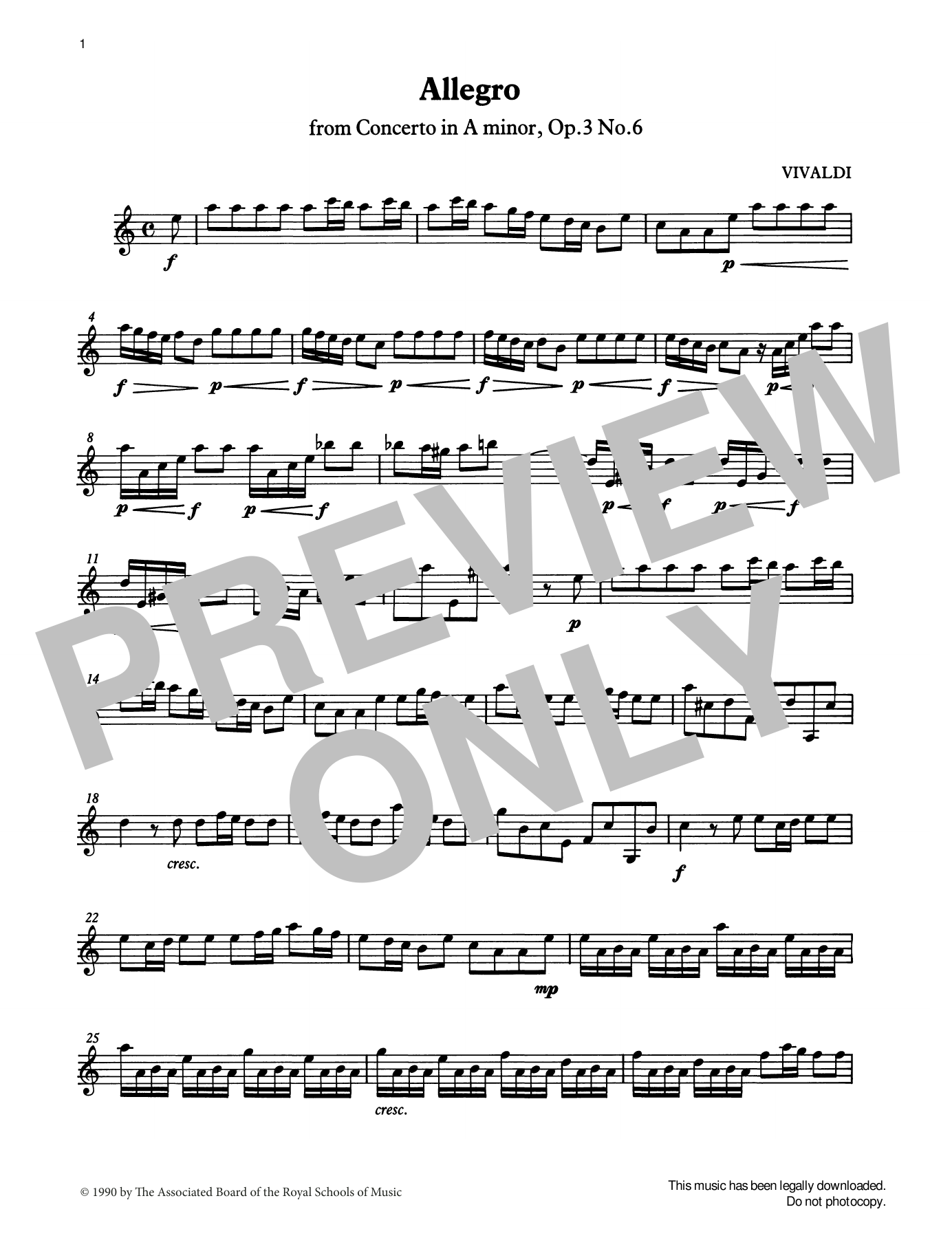 Allegro (Vivaldi) from Graded Music for Tuned Percussion, Book IV (Percussion Solo) von Antonio Vivaldi