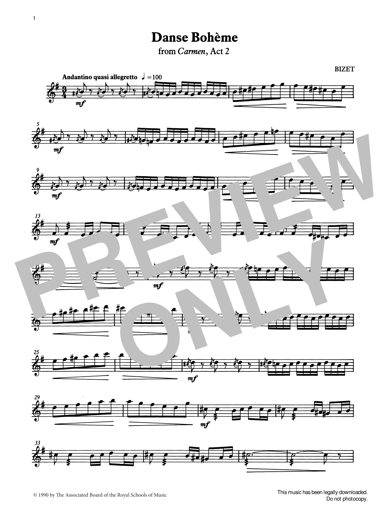 Danse Bohème from Graded Music for Tuned Percussion, Book IV (Percussion Solo) von Georges Bizet