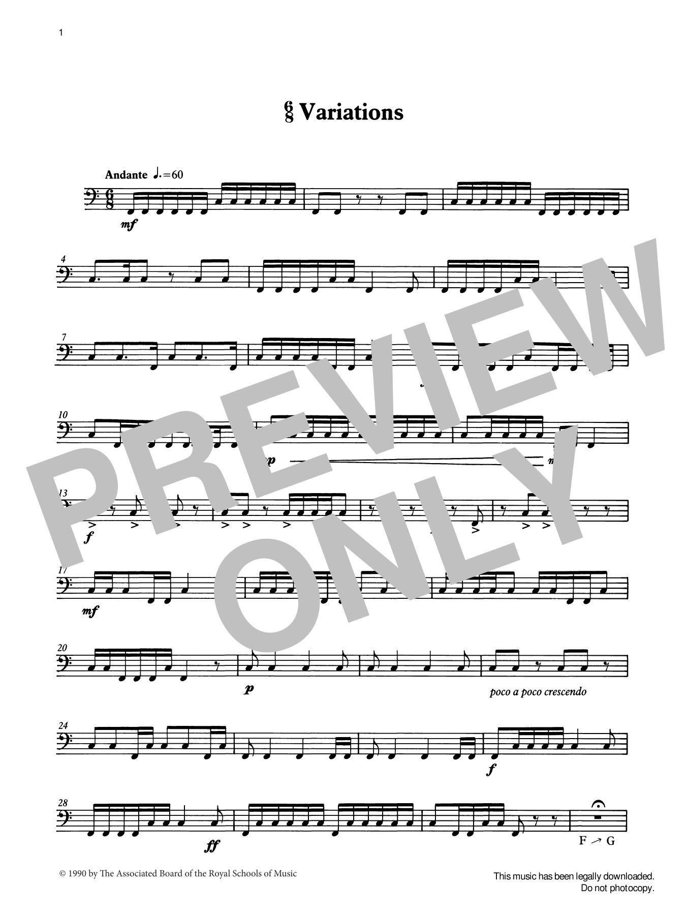 6/8 Variations from Graded Music for Timpani, Book II (Percussion Solo) von Ian Wright