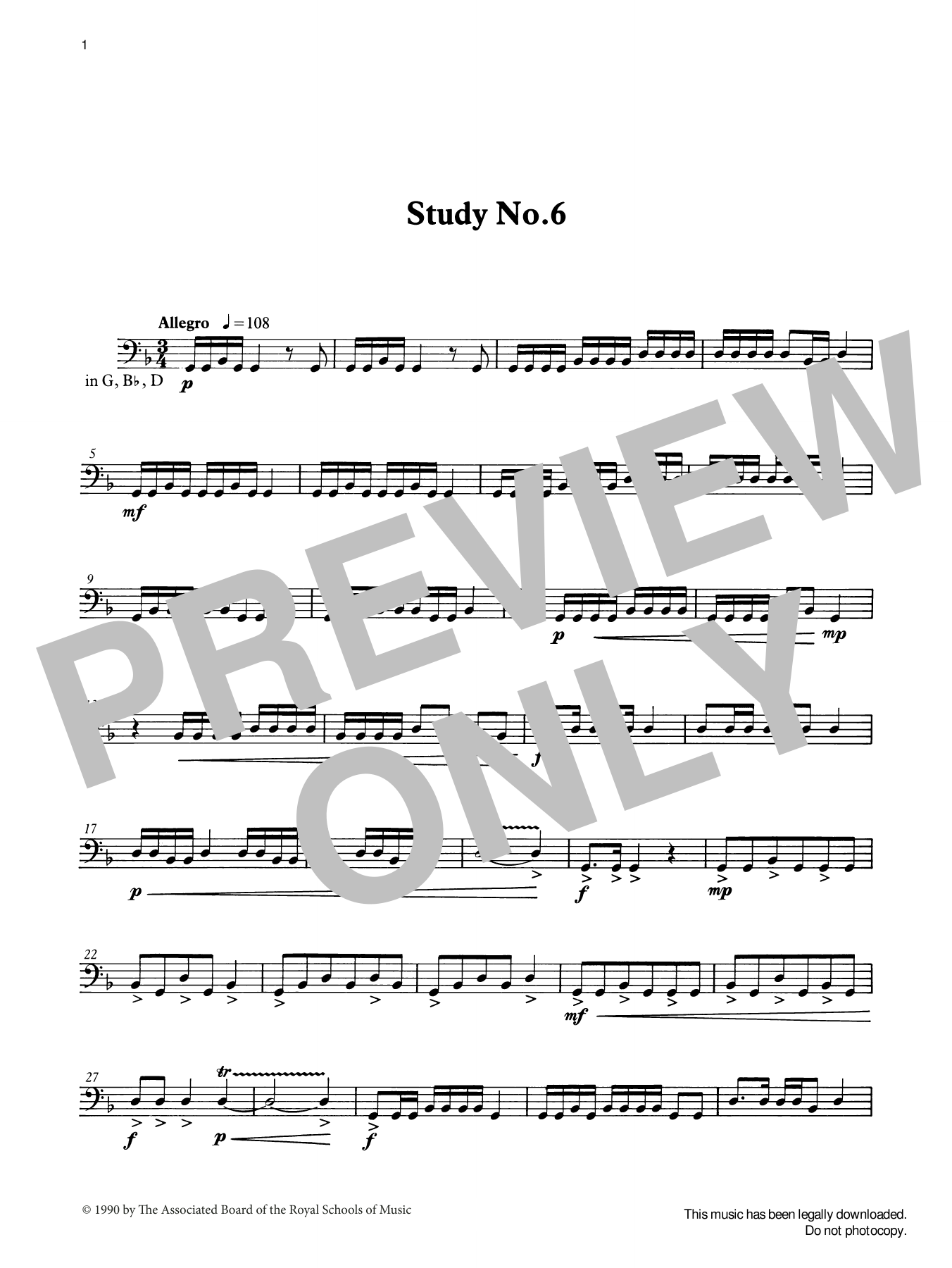 Study No.6 from Graded Music for Timpani, Book III (Percussion Solo) von Ian Wright