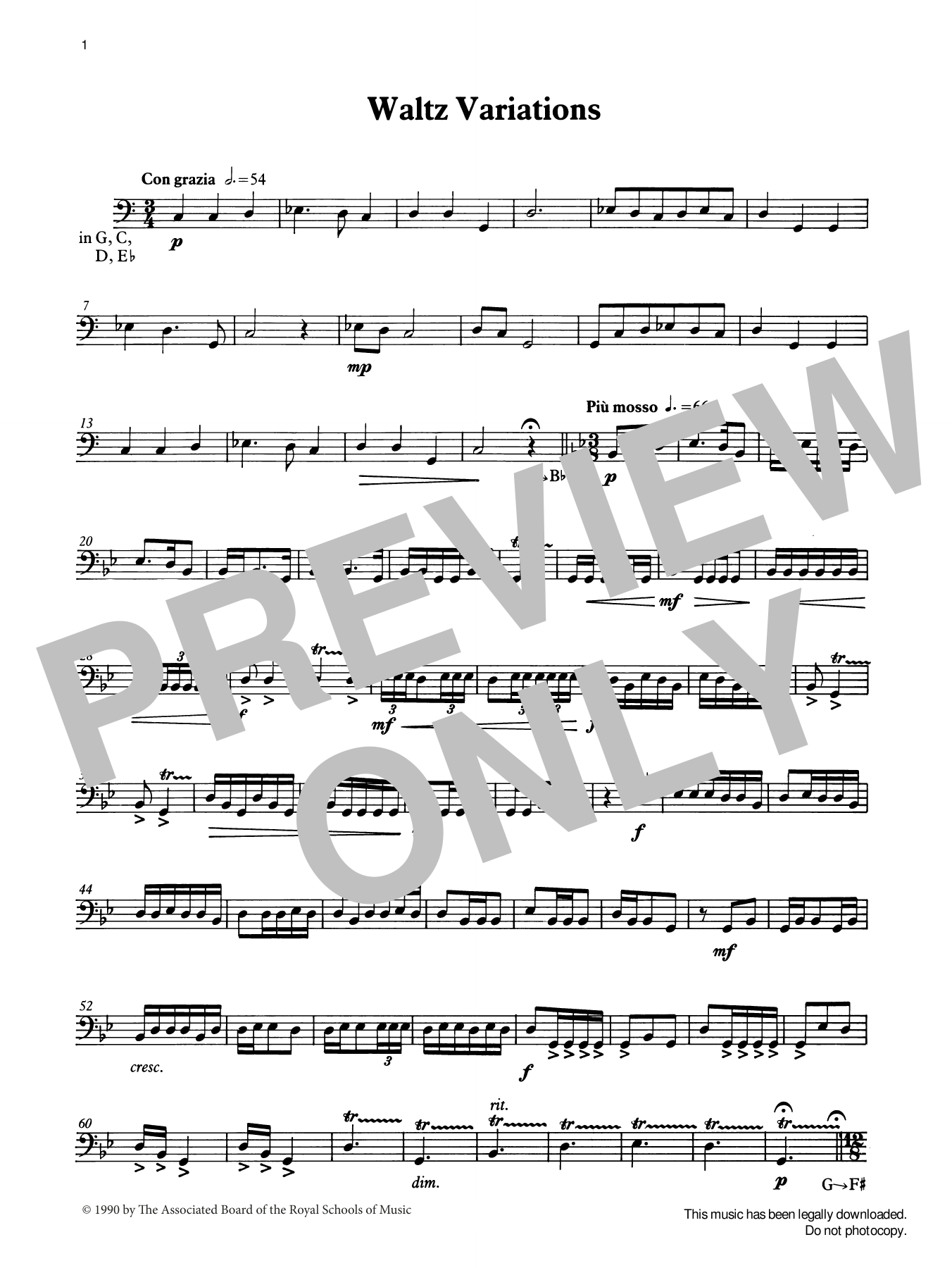 Waltz Variations from Graded Music for Timpani, Book IV (Percussion Solo) von Ian Wright