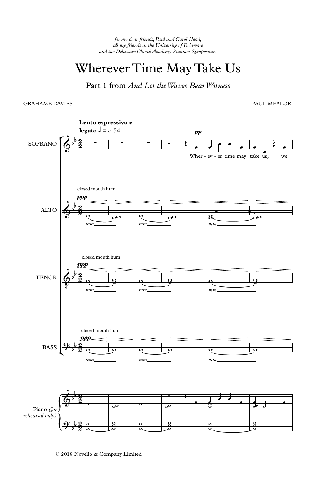 Wherever Time May Take Us (SATB Choir) von Paul Mealor