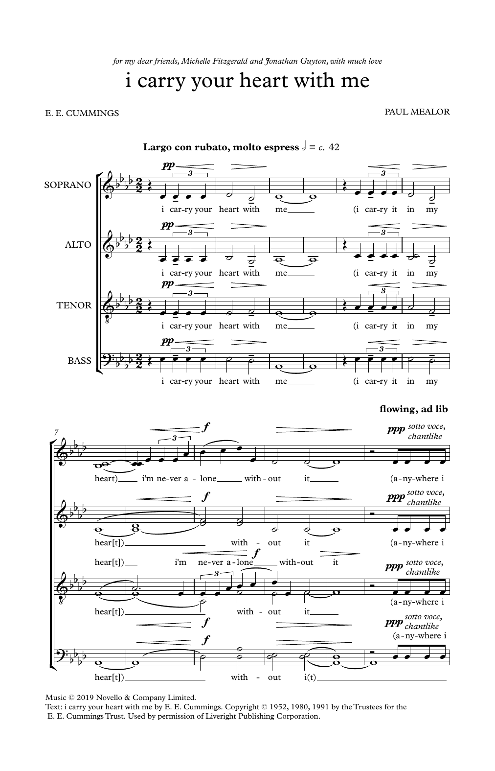 I Carry Your Heart With Me (SATB Choir) von Paul Mealor