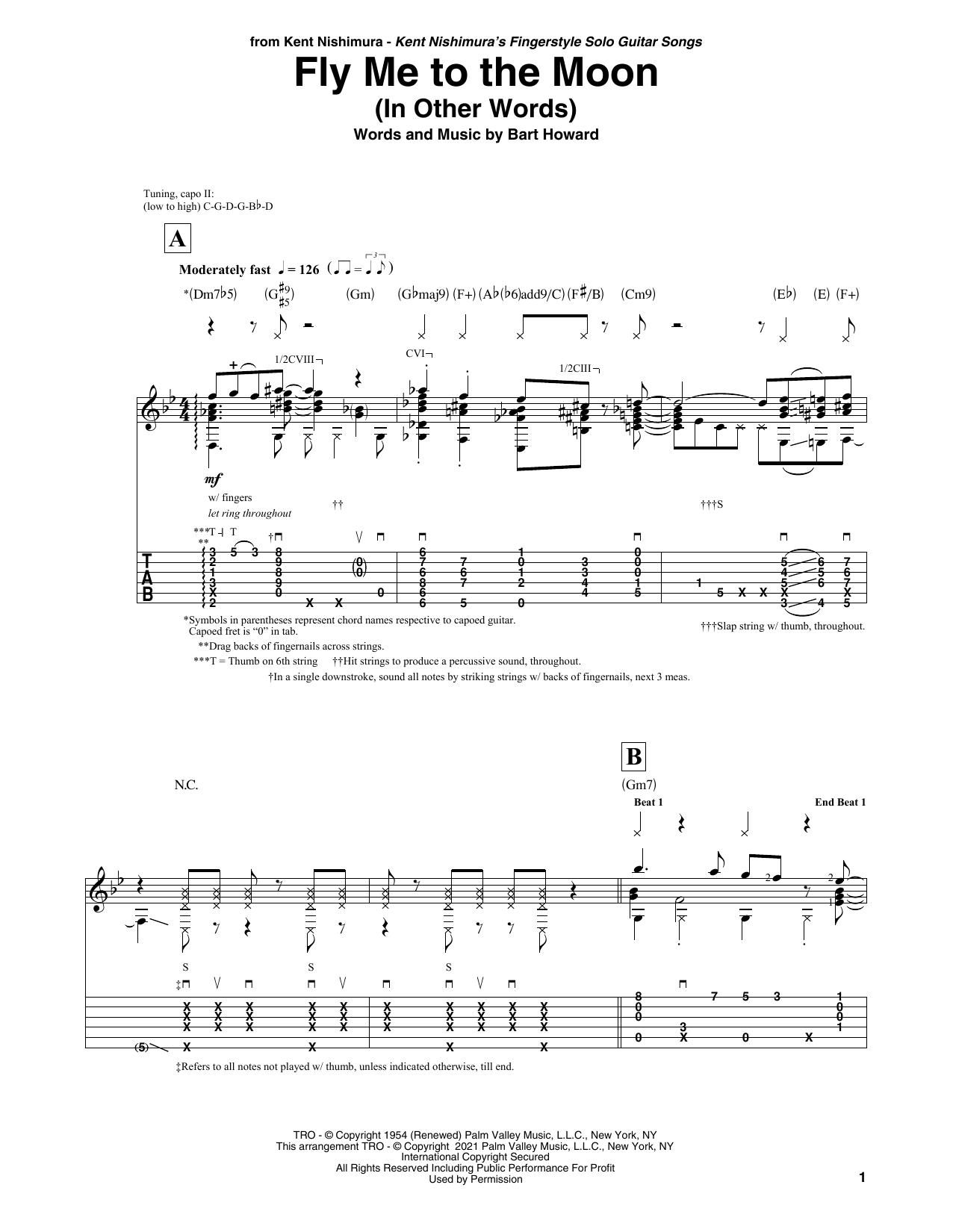 Fly Me To The Moon (In Other Words) (arr. Kent Nishimura) (Solo Guitar) von Tony Bennett