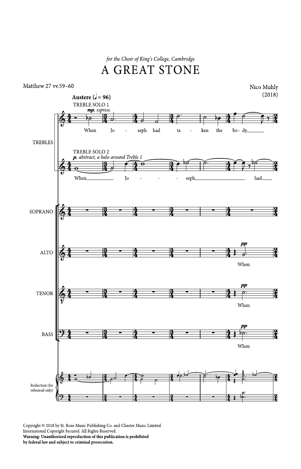 A Great Stone (SATB Choir) von Nico Muhly