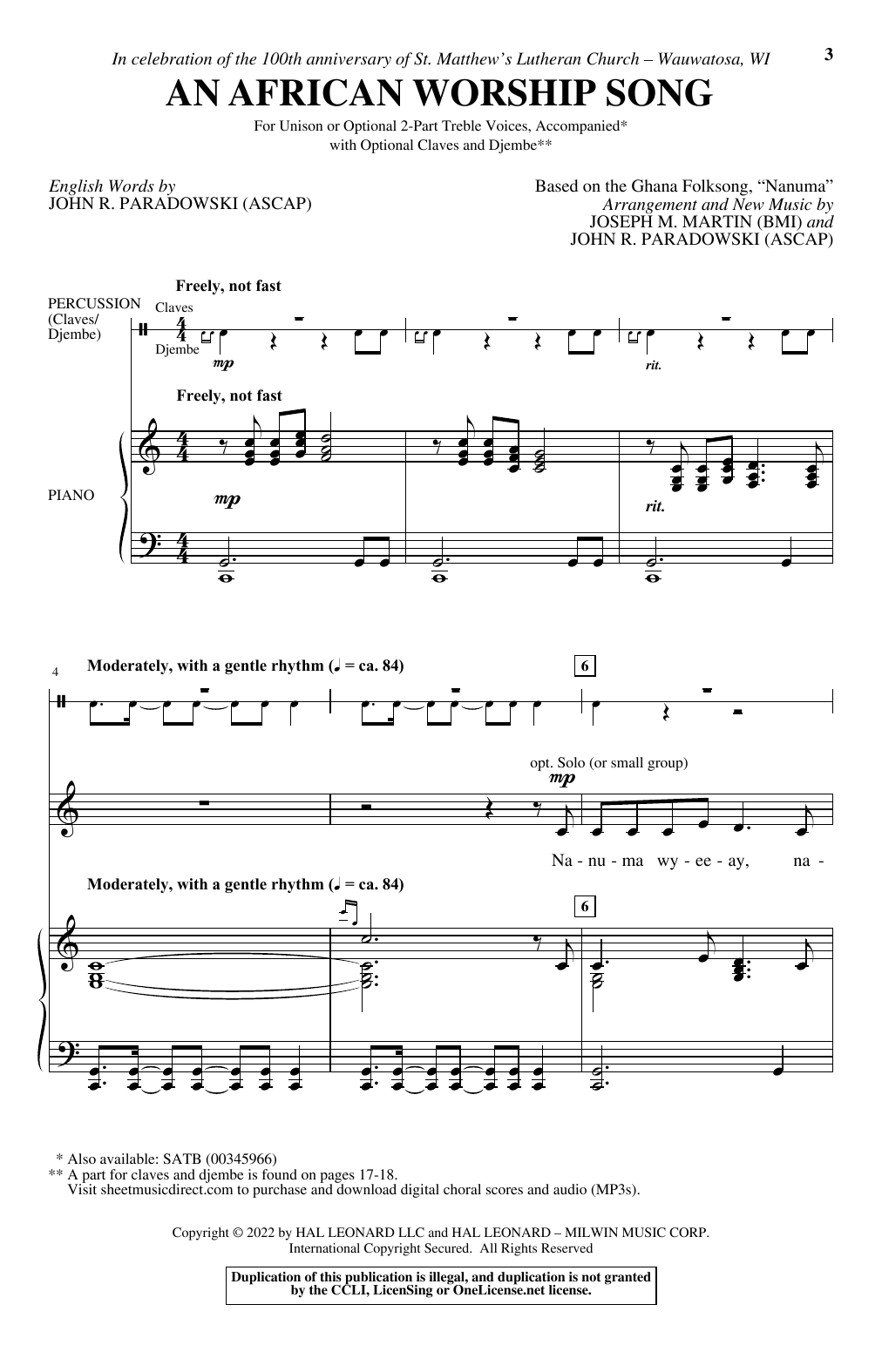 An African Worship Song (2-Part Choir) von Joseph M. Martin and John R. Paradowski