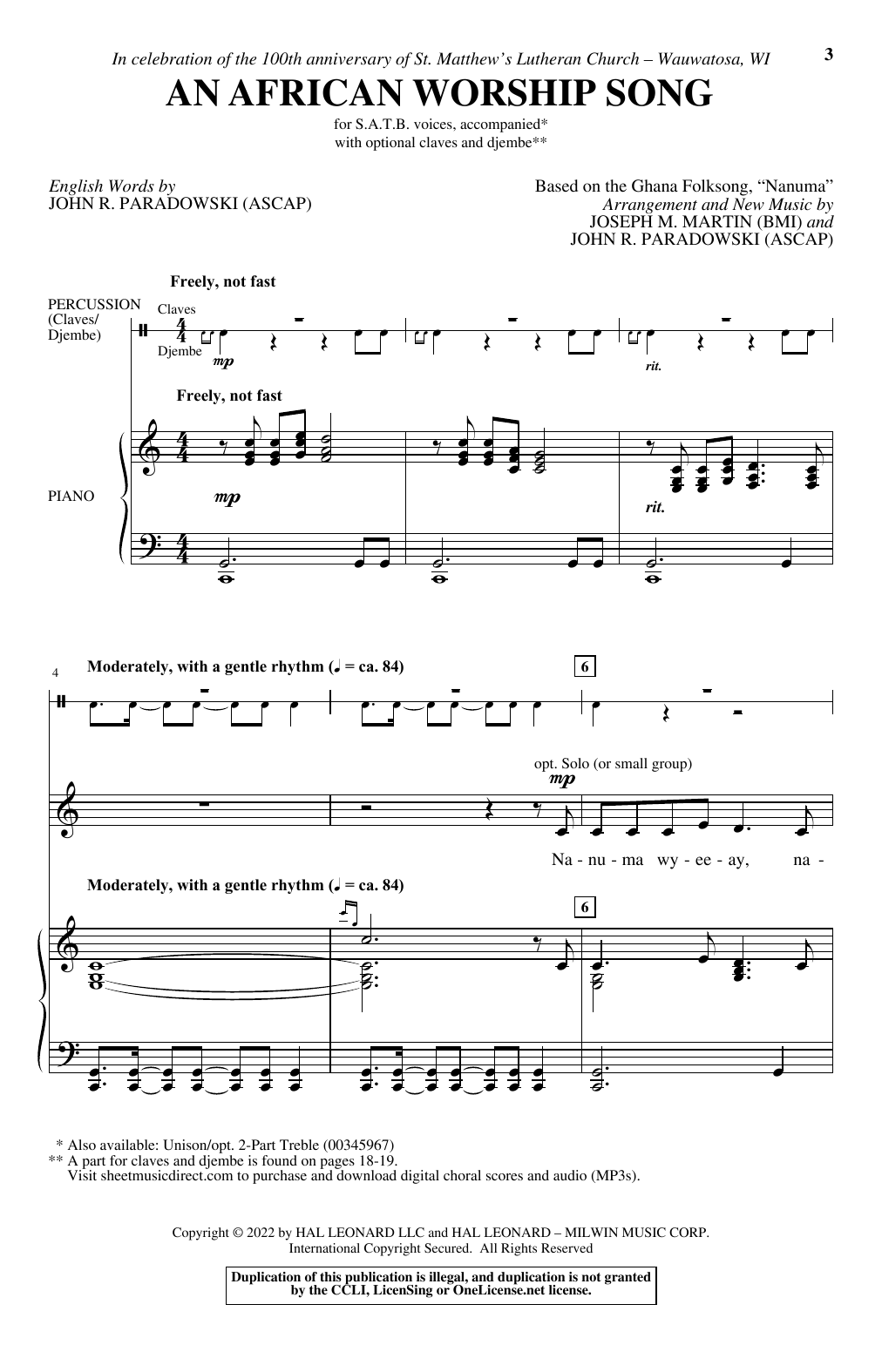 An African Worship Song (SATB Choir) von Joseph M. Martin and John R. Paradowski