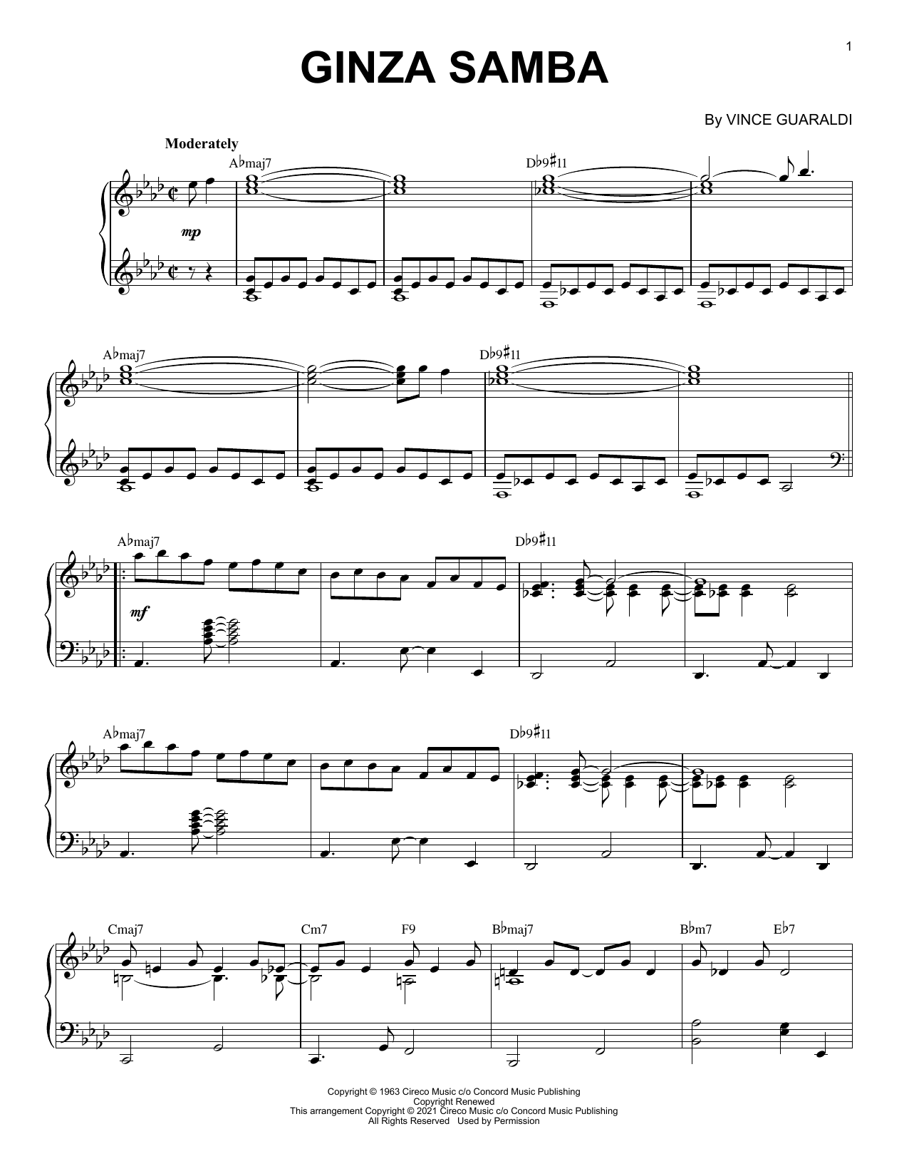 Ginza Samba [Jazz version] (arr. Brent Edstrom) (Piano Solo) von Vince Guaraldi