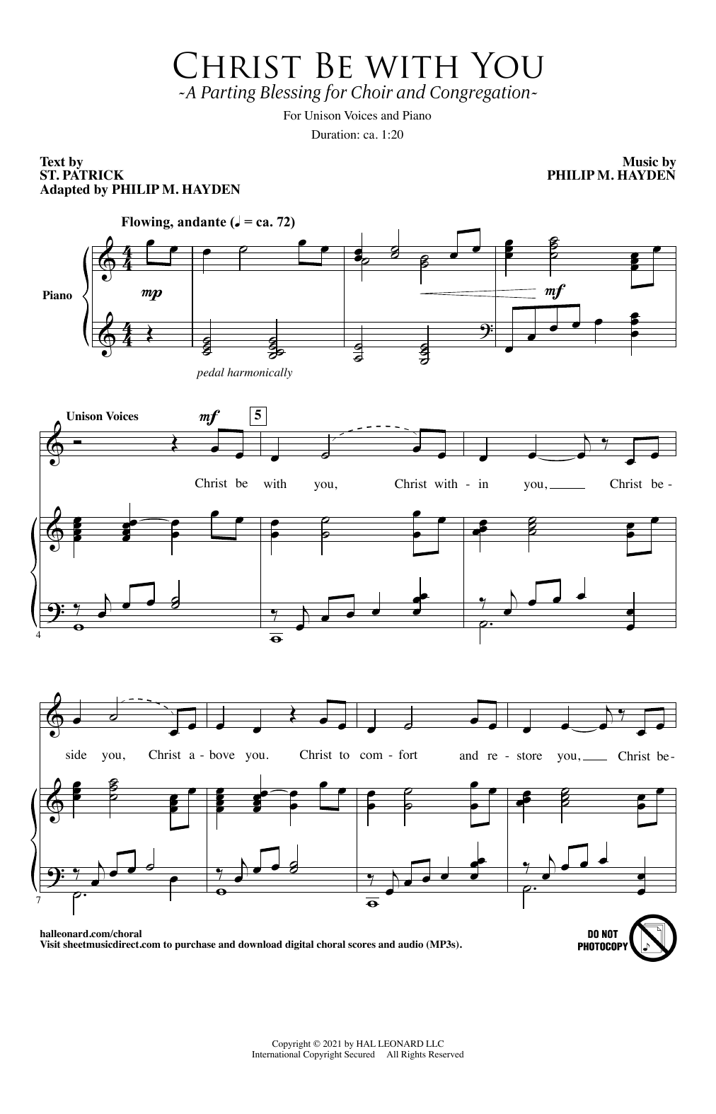 Christ Be With You (A Parting Blessing for Choir and Congregation) (SATB Choir) von Philip M. Hayden