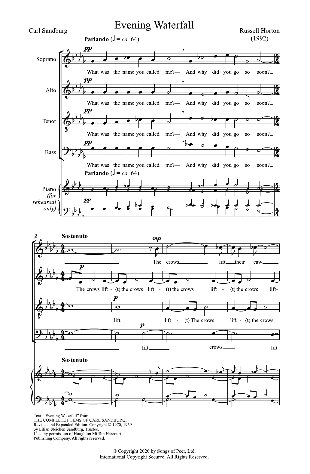 Evening Waterfall (SATB Choir) von Russell Horton