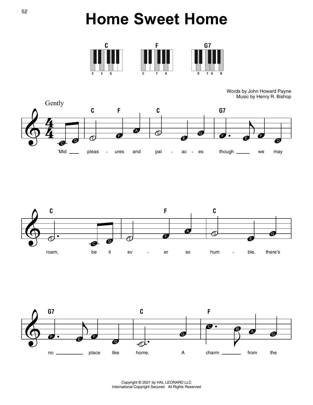 Home Sweet Home (Super Easy Piano) von John Howard Payne