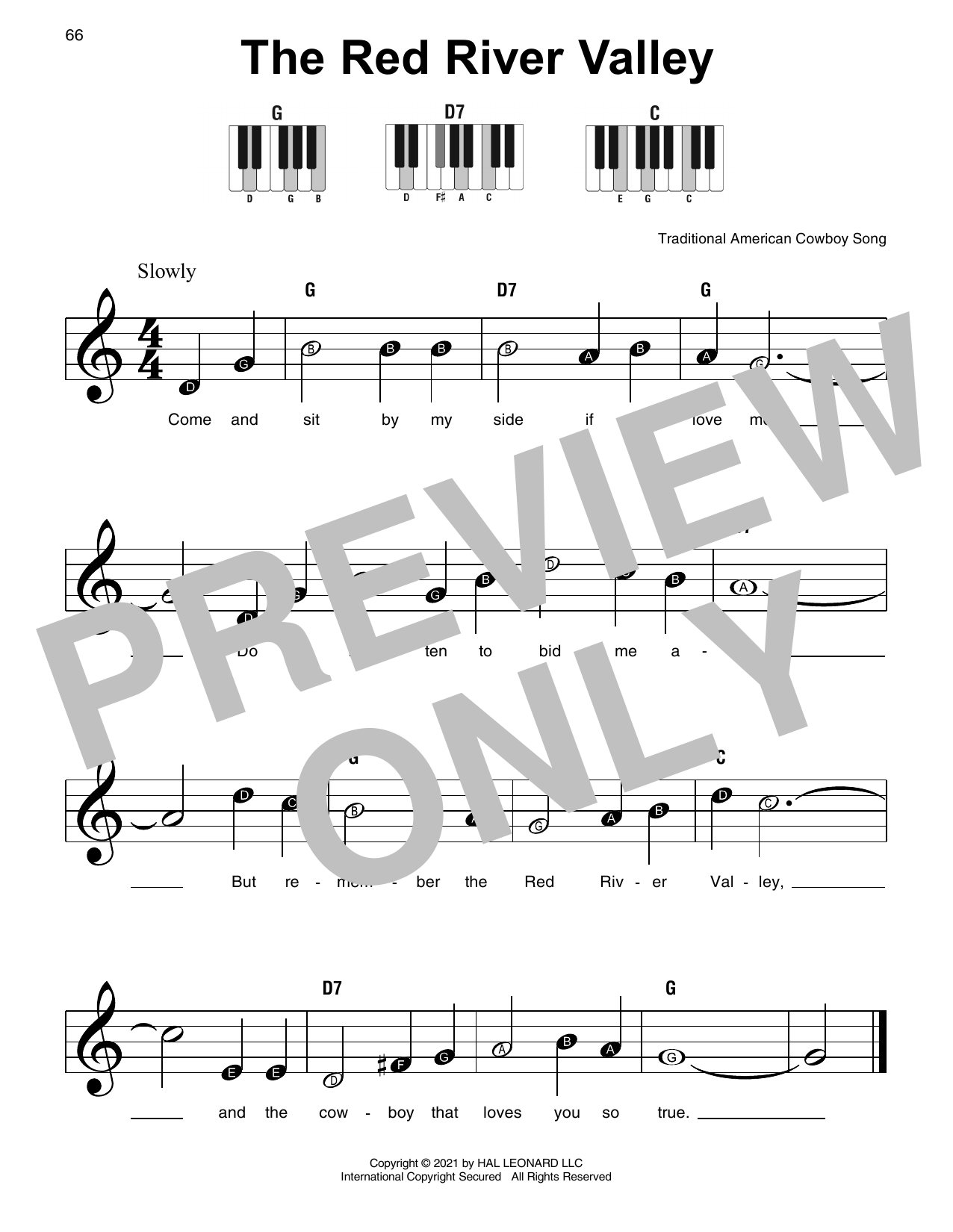 The Red River Valley (Super Easy Piano) von Traditional American Cowboy Song