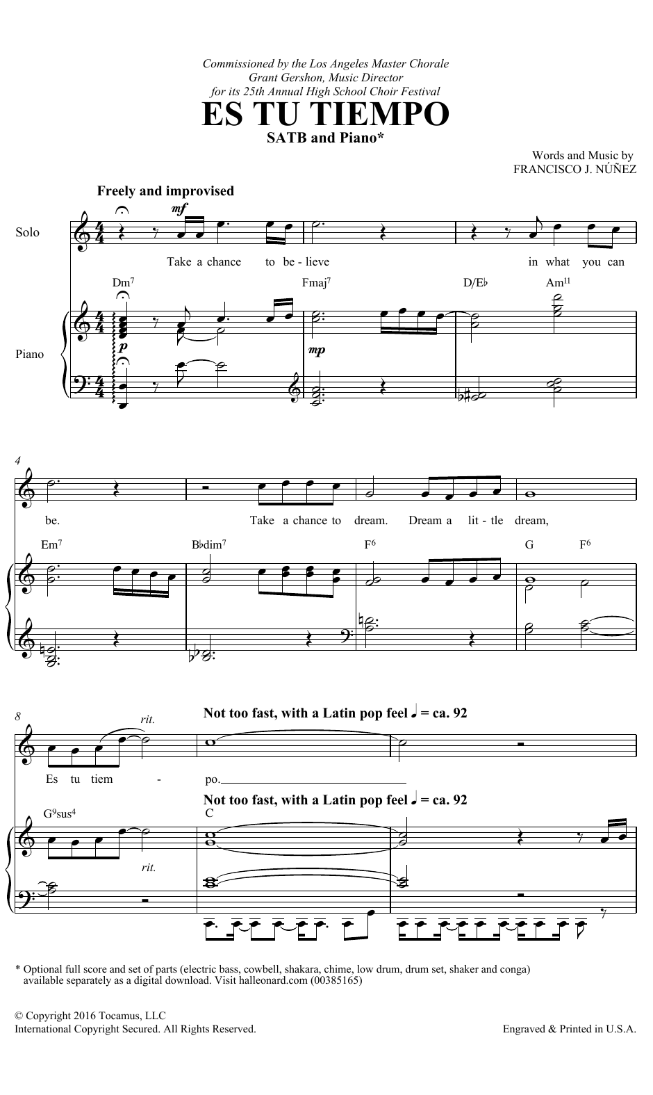 Es Tu Tiempo (SATB Choir) von Francisco J. Nunez