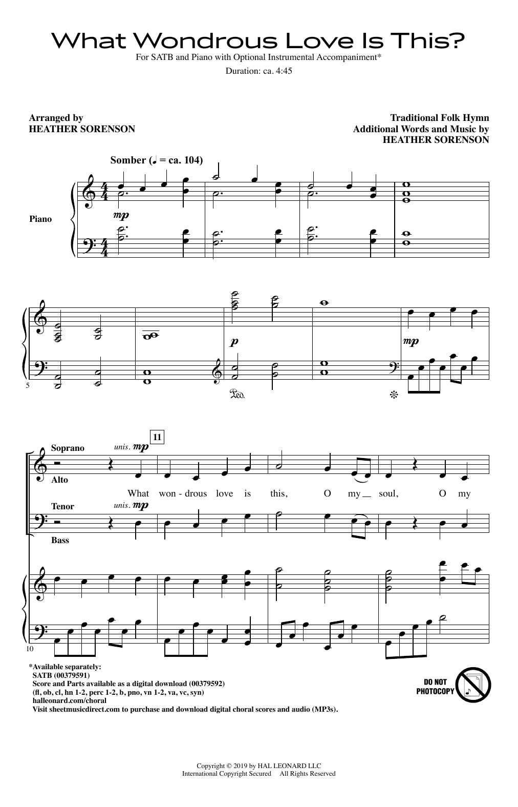 What Wondrous Love Is This? (arr. Heather Sorenson) (SATB Choir) von Traditional Folk Hymn