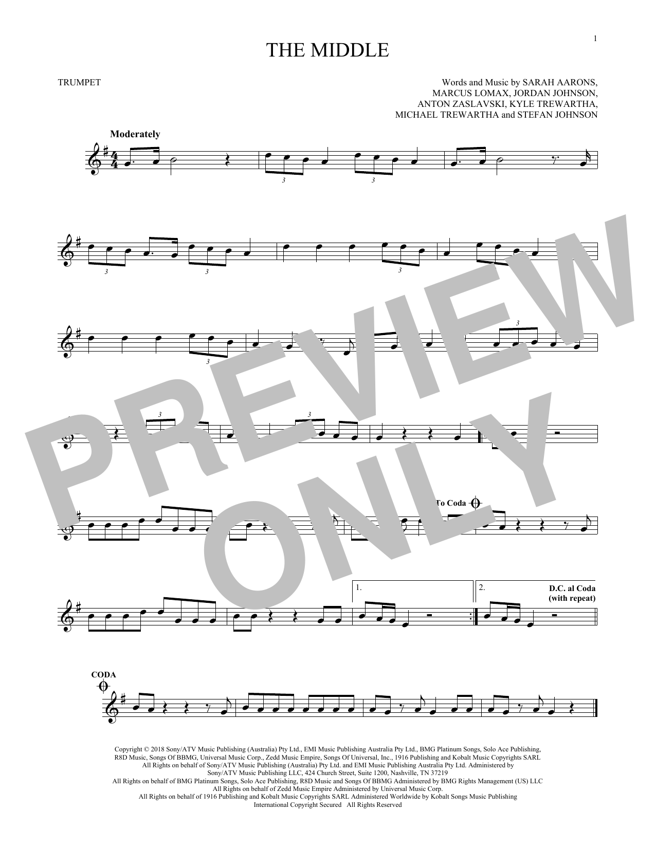 The Middle (Trumpet Solo) von Zedd, Maren Morris & Grey