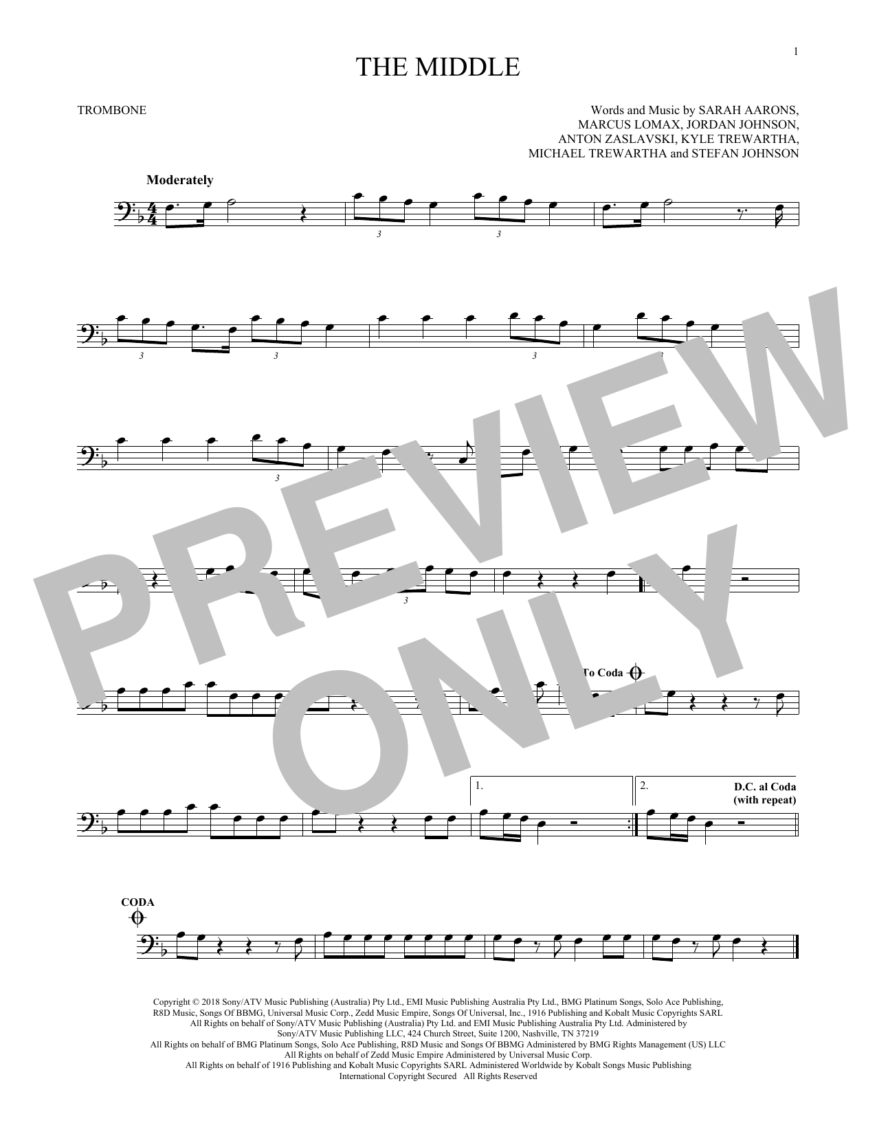 The Middle (Trombone Solo) von Zedd, Maren Morris & Grey