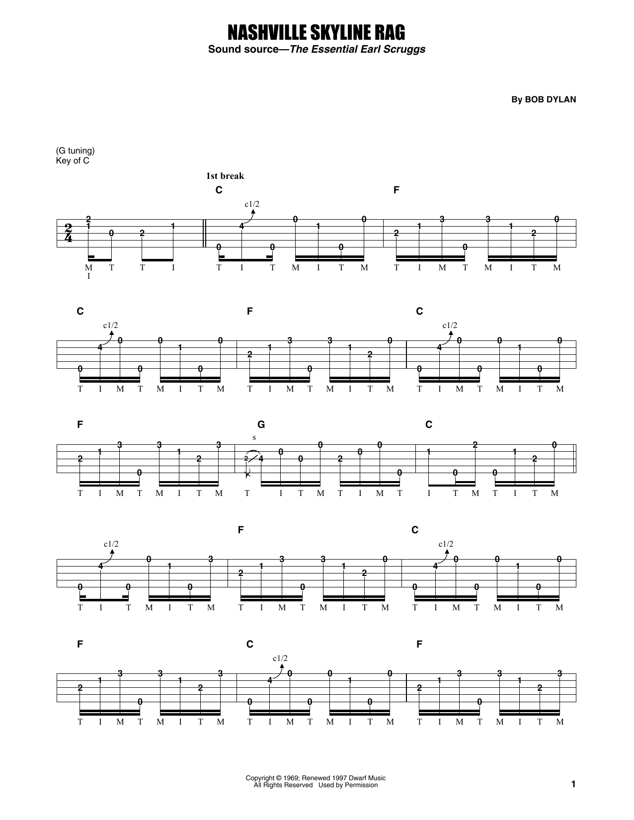 Nashville Skyline Rag (Banjo Tab) von Flatt & Scruggs
