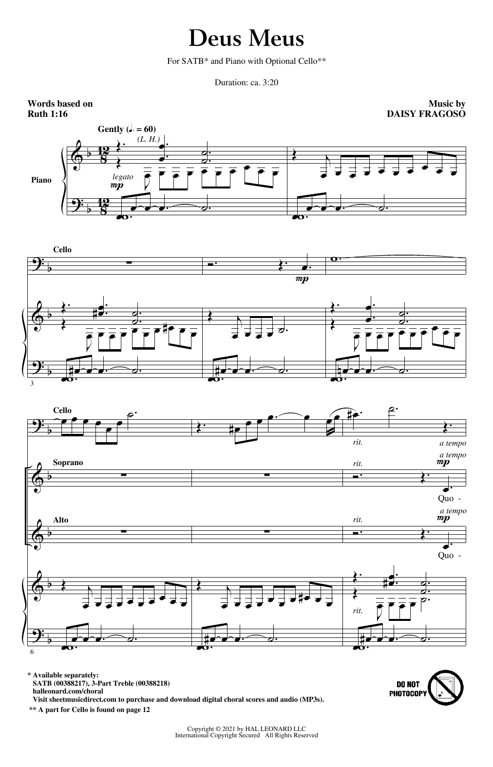 Deus Meus (SATB Choir) von Daisy Fragoso