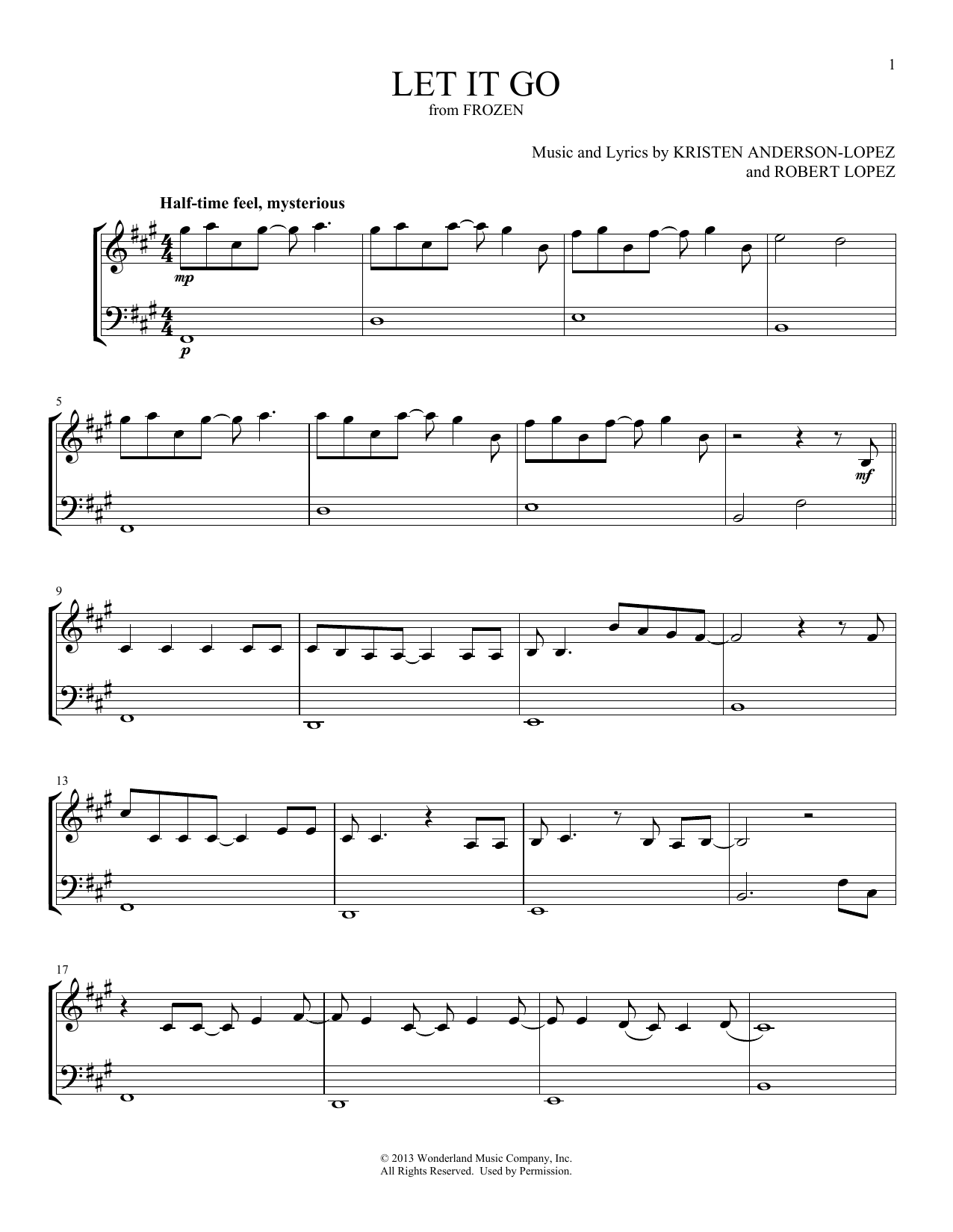 Let It Go (from Frozen) (Instrumental Duet) von Idina Menzel