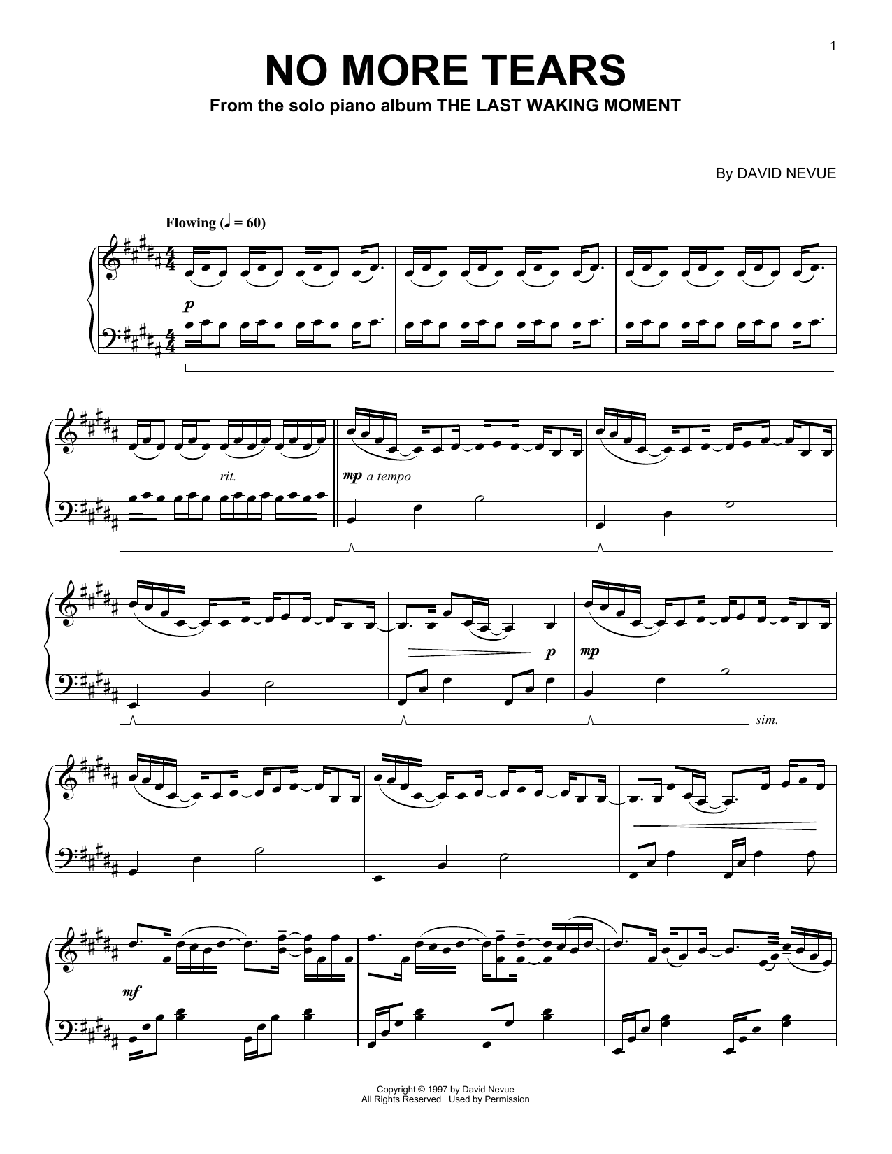 No More Tears (Piano Solo) von David Nevue