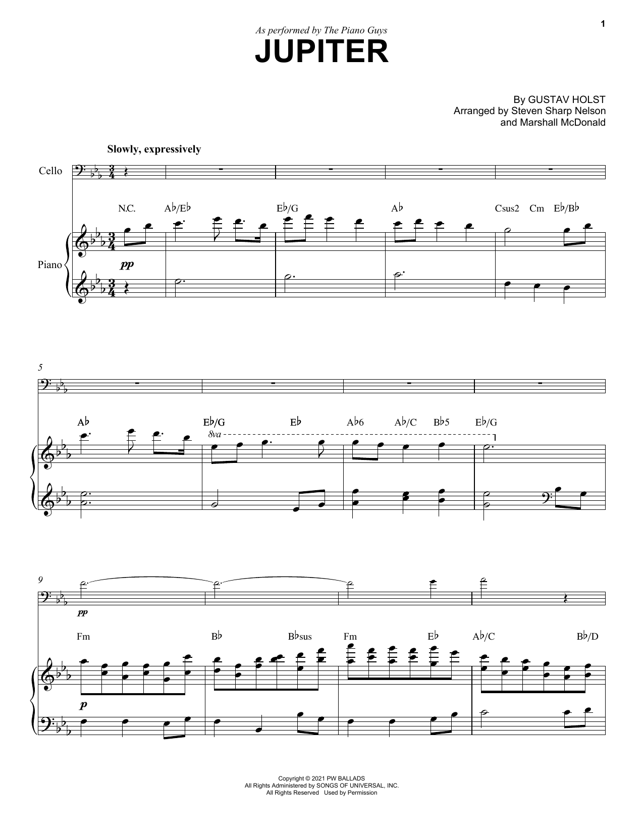 Jupiter (Cello and Piano) von The Piano Guys