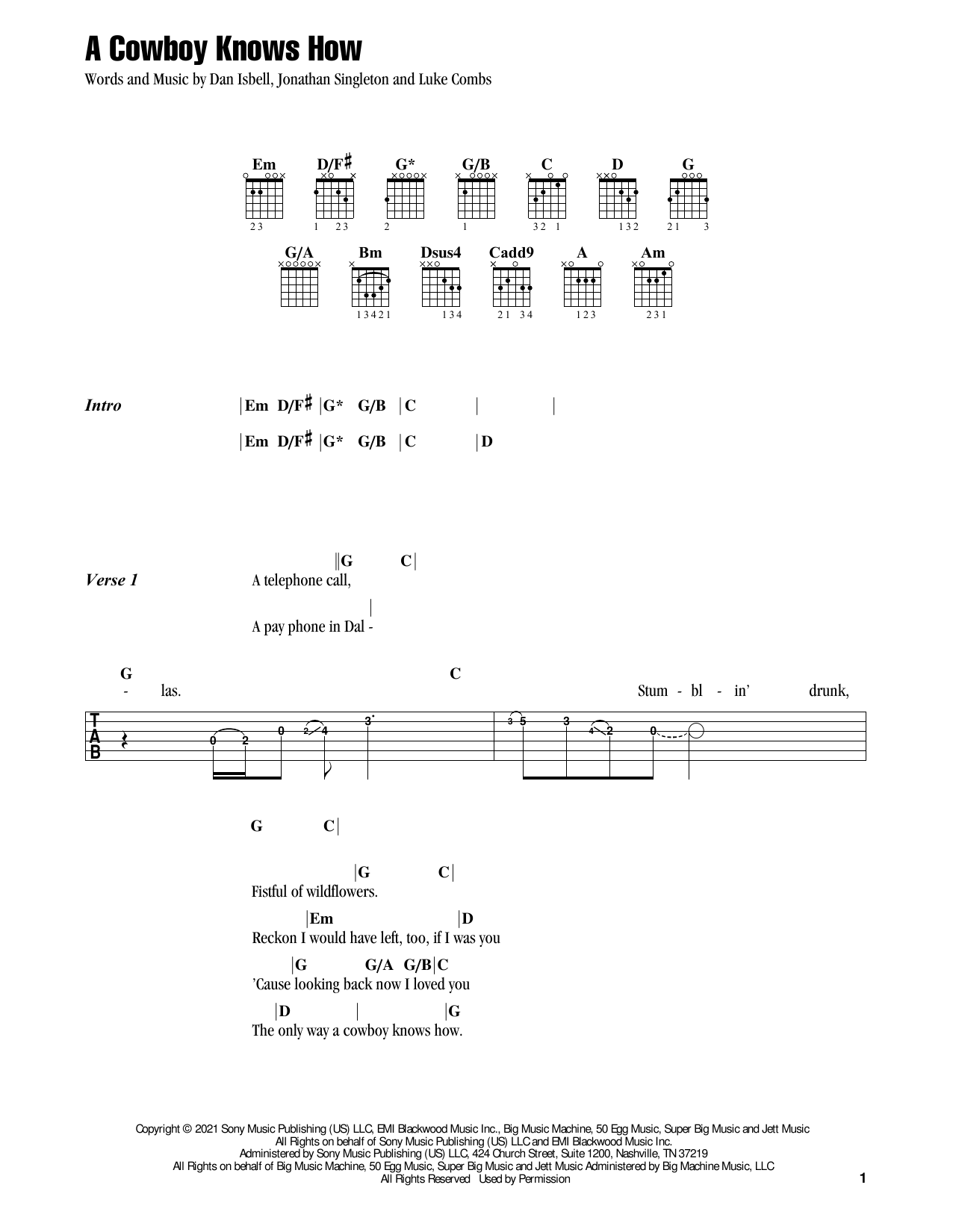 A Cowboy Knows How (Guitar Chords/Lyrics) von Flatland Cavalry