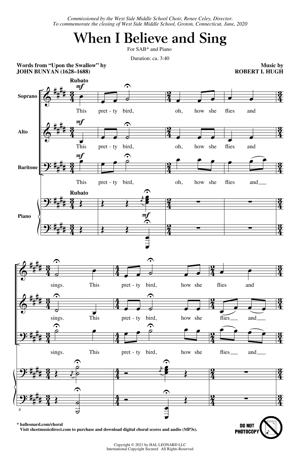 When I Believe And Sing (SAB Choir) von Robert I. Hugh